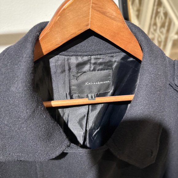 Kai-aakmann Men's Black Peacoat - Picture 4 of 9